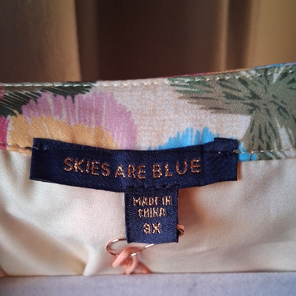SKIES ARE BLUE Floral Maxi Dress Cream Pink 3X - Picture 3 of 11
